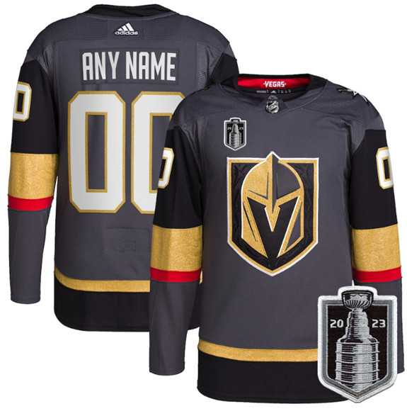 Mens Vegas Golden Knights Active Player Custom Gray 2023 Stanley Cup Final Stitched Jersey